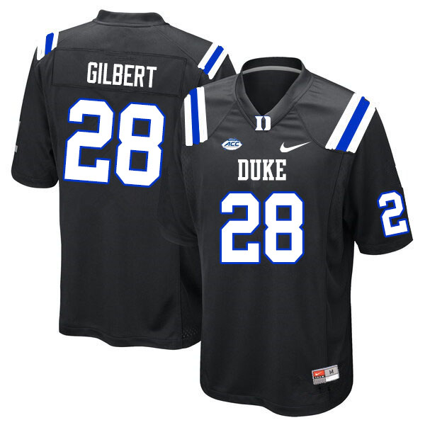 Men #28 Mark Gilbert Duke Blue Devils College Football Jerseys Sale-Black - Click Image to Close